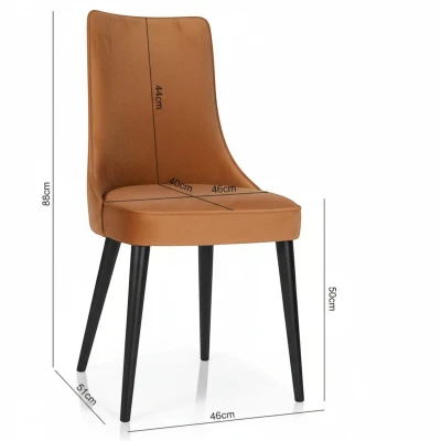 Zdjęcie krzesła z wymiarami KT22 specyfikacja techniczna 88cm rude