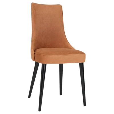 Krzesło tapicerowane KT22 profil rudy welur Magic Velvet 2213 czarne