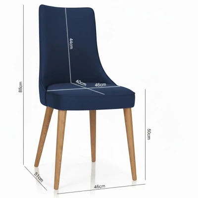 Zdjęcie krzesła z wymiarami KT22 specyfikacja techniczna 88cm granatowe