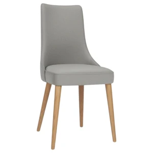 Krzesło tapicerowane KT22 szary welur Magic Velvet 2217, dąb naturalny