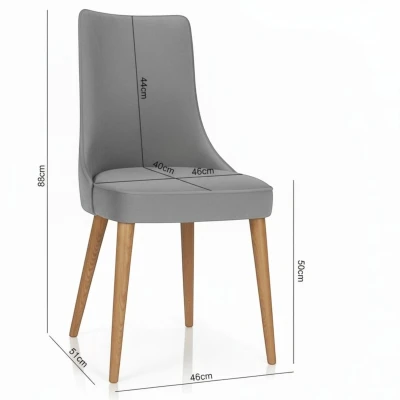 Zdjęcie krzesła z wymiarami KT22 specyfikacja techniczna 88cm szare
