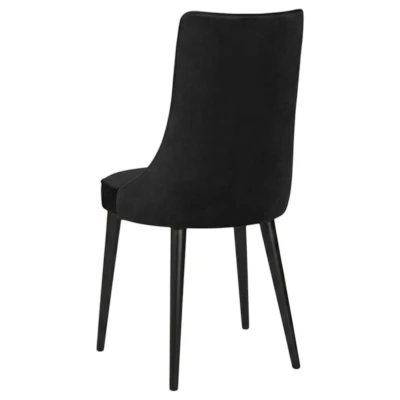 Krzesło tapicerowane KT22 czarne tył oparcia drewno w kolorze czarnym