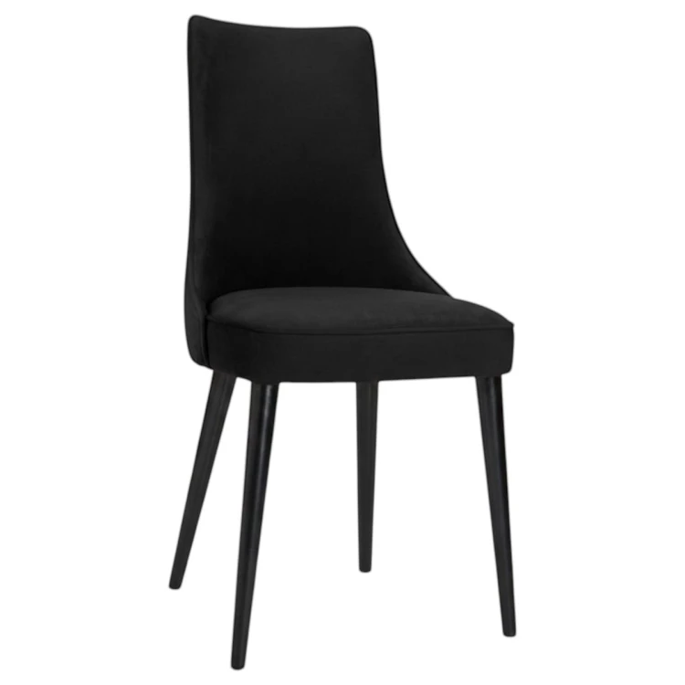 Krzesło tapicerowane KT22 profil czarny welur Magic Velvet 2219 czarne