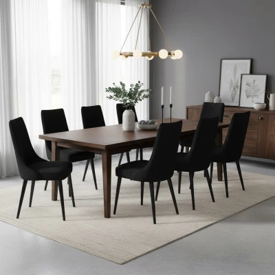 Czarne krzesła KT22 aranżacja jadalni total black czarny stelaż