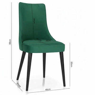 Zdjęcie krzesła z wymiarami KT22 specyfikacja techniczna 88cm zielone