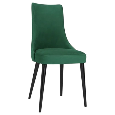 Krzesło tapicerowane KT22 profil zielony welur Magic Velvet 2225 czarne