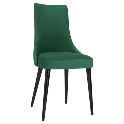 Krzesło tapicerowane KT22 profil zielony welur Magic Velvet 2225 czarne
