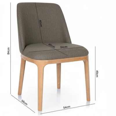 Zdjęcie krzesła z wymiarami KT37 specyfikacja techniczna 84cm szare szerokie siedzisko