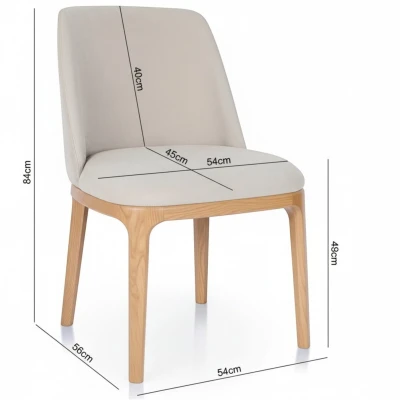 Zdjęcie krzesła z wymiarami KT37 specyfikacja techniczna 84cm beżowe szerokie