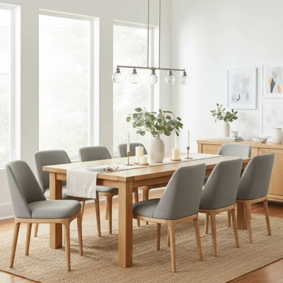 Solidne krzesła welurowe KT37 aranżacja w stylu skandynawskim jasne drewno