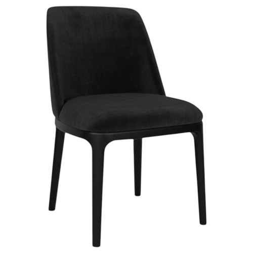 Designerskie meble jadalniane KT37 profil czarny welur Magic Velvet 2219 czarne