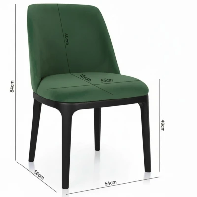 Zdjęcie krzesła z wymiarami KT37 specyfikacja techniczna 84cm zielone szerokie