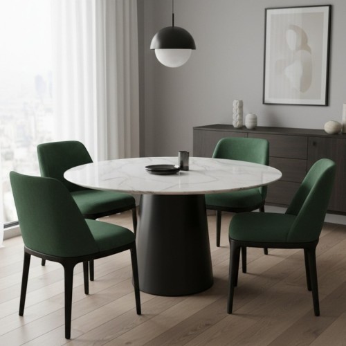 Tapicerowane meble premium KT37 aranżacja w stylu glamour ciemne drewno