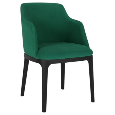 Luksusowe krzesło do stołu KT38 profil zielony welur Magic Velvet 2225 czarny stelaż