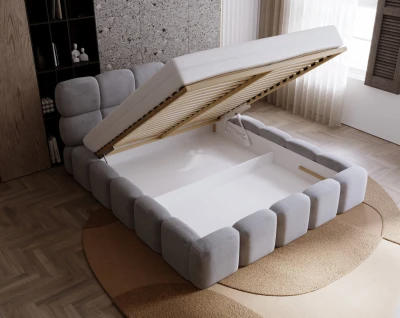 łóżko tapicerowane VERSO 140x200 - stelaż drewniany