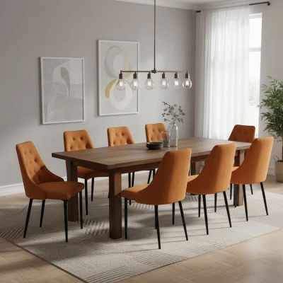 Eleganckie krzesło tapicerowane KT43 miedziane obicie loftowy stelaż