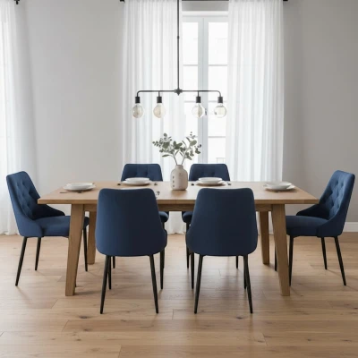 Nowoczesne krzesło profilowane KT43 granatowe obicie industrialny styl loft