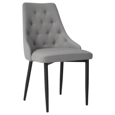 Krzesło kubełkowe KT43 szary welur Magic Velvet 2217 czarny metal