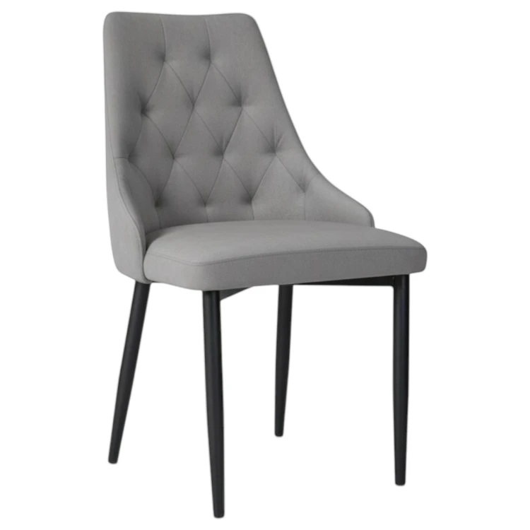 Krzesło kubełkowe KT43 szary welur Magic Velvet 2217 czarny metal