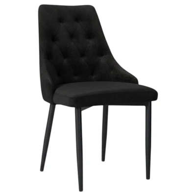 Krzesło kubełkowe KT43 czarny welur Magic Velvet 2219 czarny metal