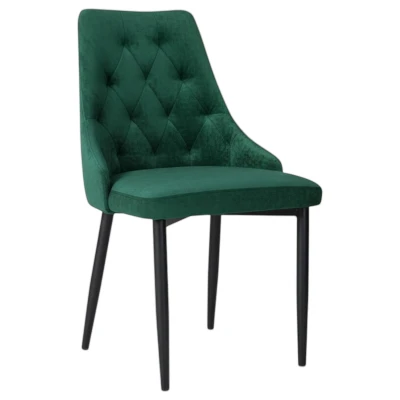 Krzesło kubełkowe KT43 zielony welur Magic Velvet 2225 czarny metal