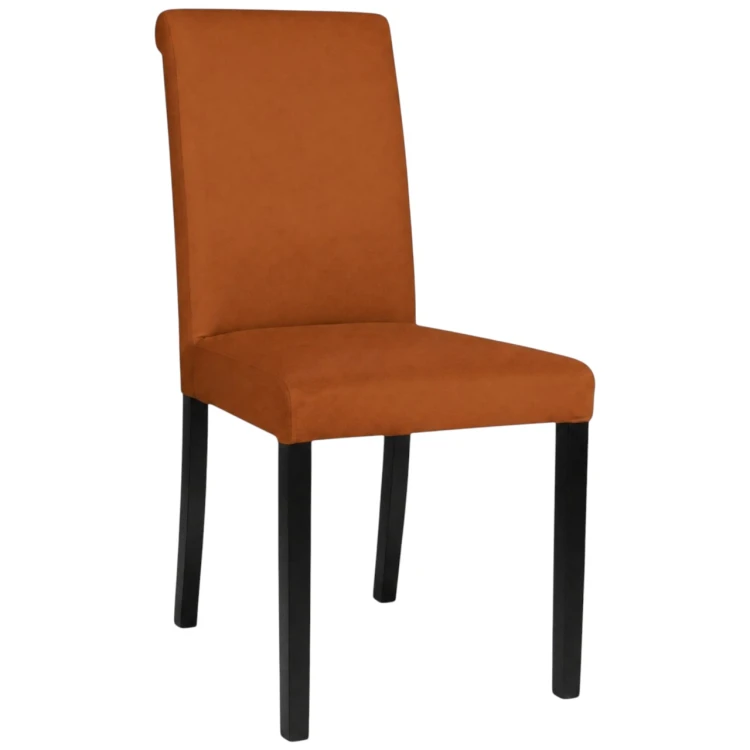 Krzesło tapicerowane KT1 rude tkanina Magic Velvet 2213 nogi czarne