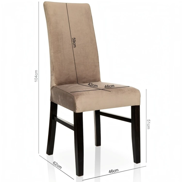 Wymiary i rysunek techniczny krzesła tapicerowanego KT4 Magic Velvet 2284