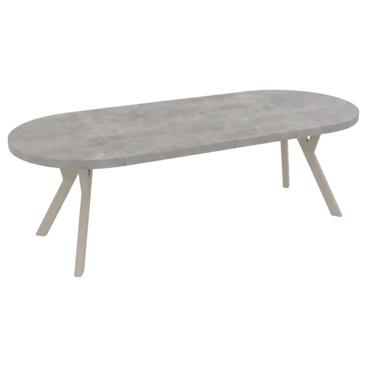 Rozłożony stół do jadalni CONVIVIO 170 cm beton atelier nogi kaszmir