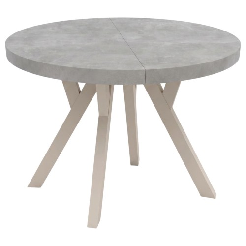Okrągły stół CONVIVIO 90 cm blat beton atelier nogi kaszmir