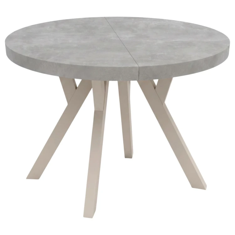 Okrągły stół CONVIVIO 90 cm blat beton atelier nogi kaszmir