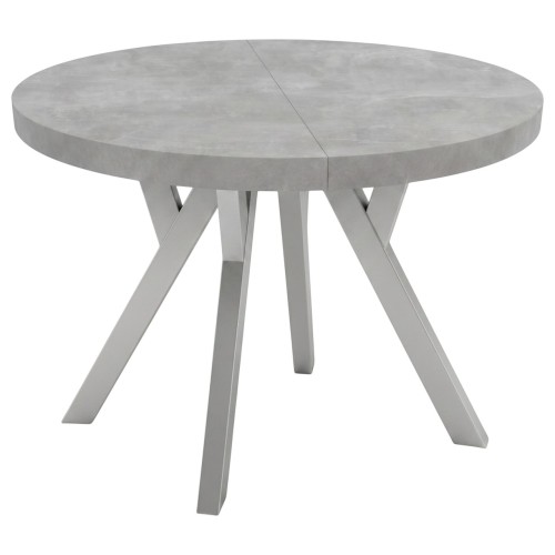 Nowoczesny stół okrągły CONVIVIO 90 cm blat beton atelier srebrne nogi