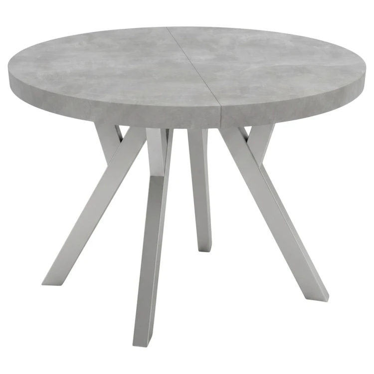 Nowoczesny stół okrągły CONVIVIO 90 cm blat beton atelier srebrne nogi