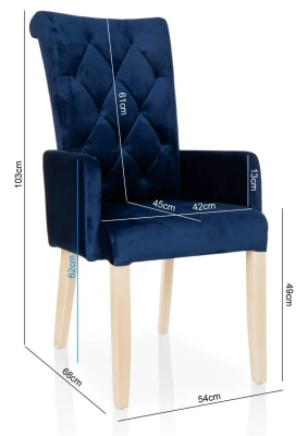 Krzesło Tapicerowane KT 14 Eleganckie Komfortowe z Podłokietnikami Aksamit_5.jpg