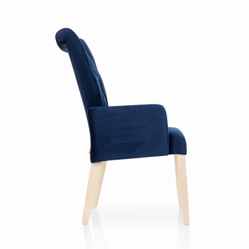 Krzesło Tapicerowane KT 14 Eleganckie Komfortowe z Podłokietnikami Aksamit_7.jpg