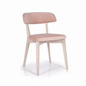 Minimalistyczne krzesło tapicerowane z drewnianym stelażem, KT31