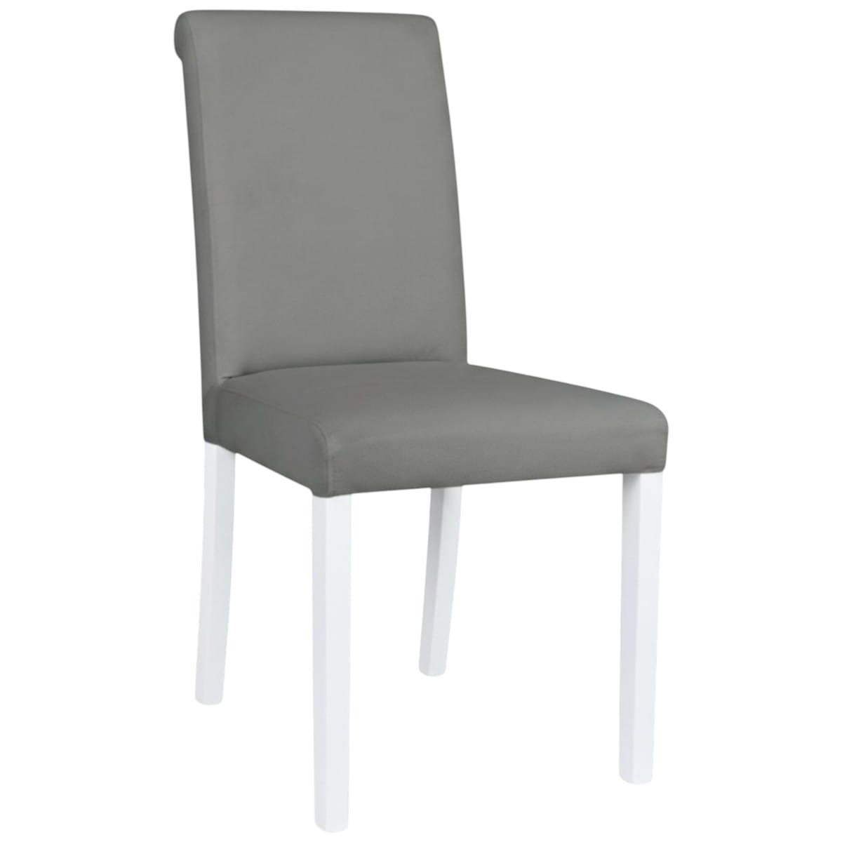 Krzesło tapicerowane KT1 szary welur Magic Velvet 2217 nogi białe