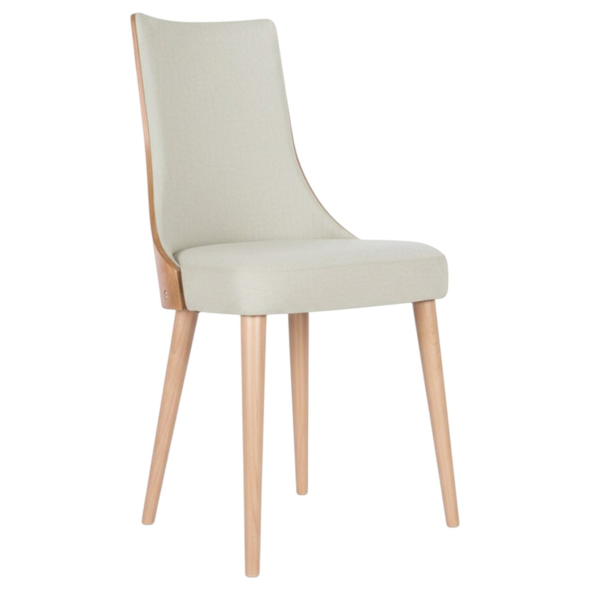 Designerskie krzesło KT15 profil beżowy welur Magic Velvet 2201 buk naturalny