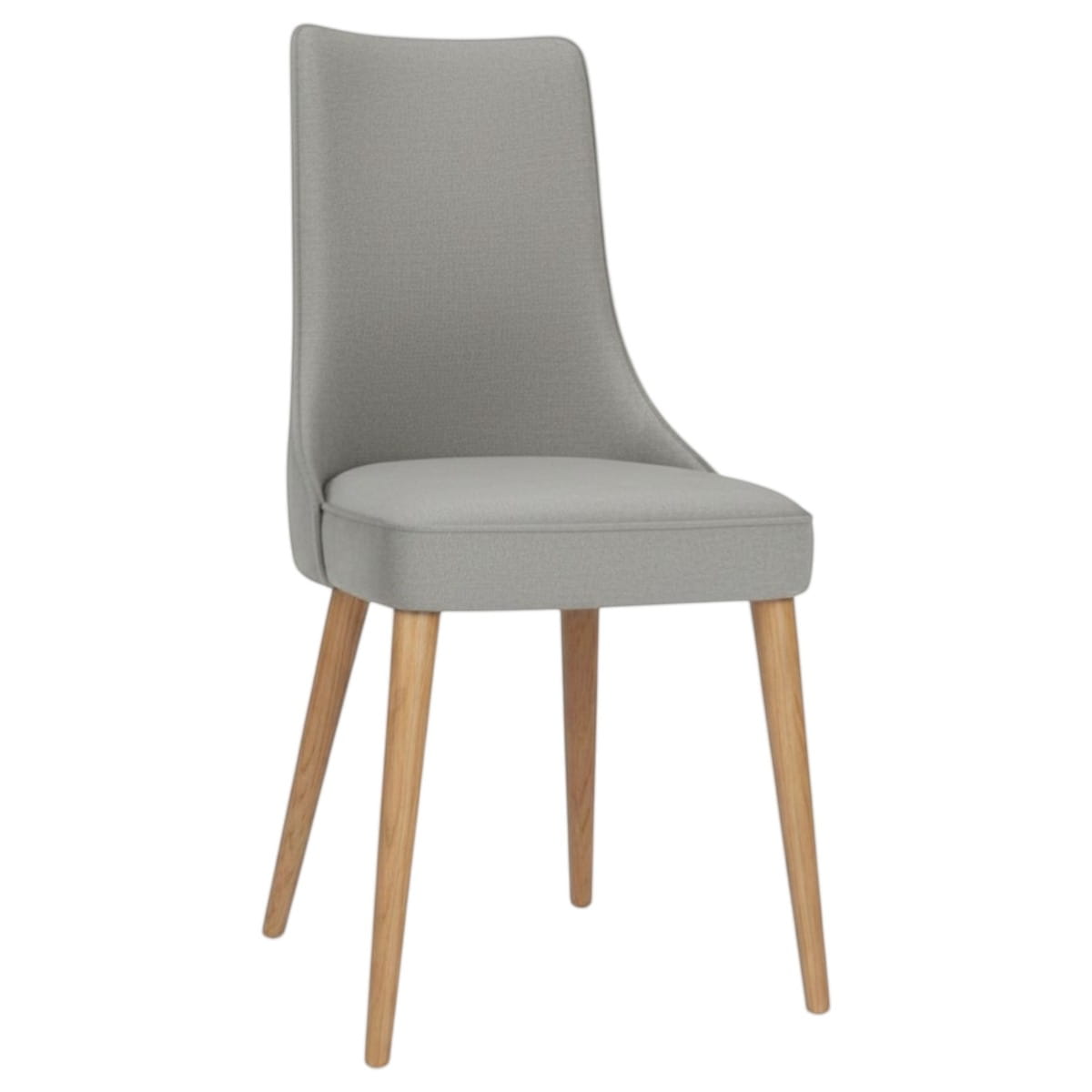 Krzesło tapicerowane KT22 profil szary welur Magic Velvet 2217 dąb naturalny