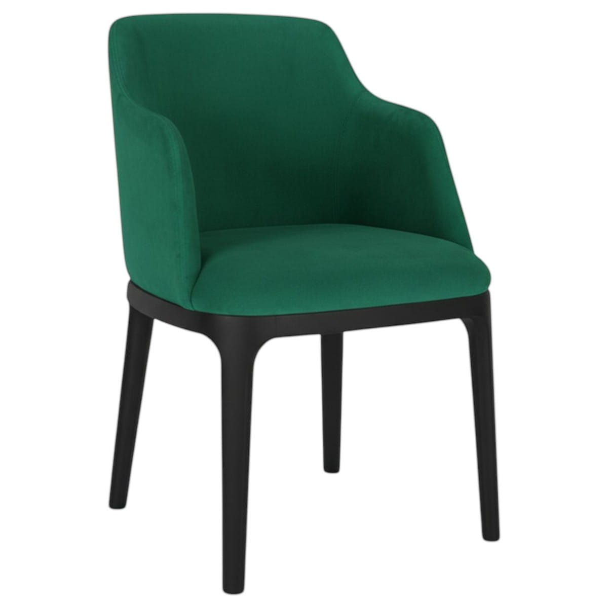 Luksusowe krzesło do stołu KT38 profil zielony welur Magic Velvet 2225 czarny stelaż