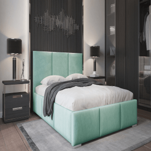Łóżko do sypialni Ł22 szeroki wachlarz wyboru tkanin stelaż drewniany lub metalowy do wyboru